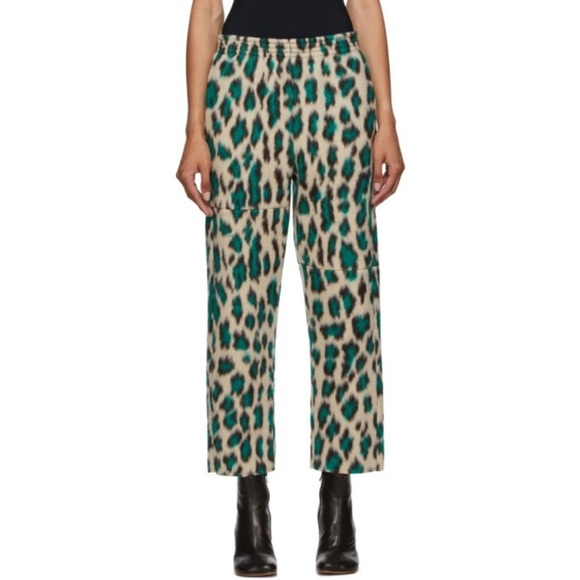 MM6 Maison Margiela Animal Print Wide Leg Pants Size 38 US 2 - Picture 2 of 7